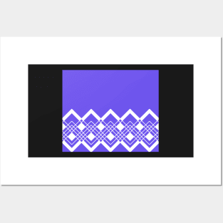 Abstract geometric pattern - blue and white. Posters and Art